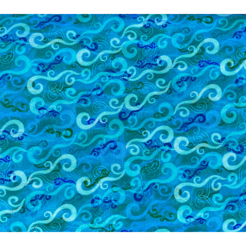 Aqua Swirls - 5 metre length