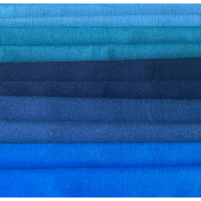 SPECIAL FAT QUARTER PACK #18 - Blue Solids - 10 fat Quarters