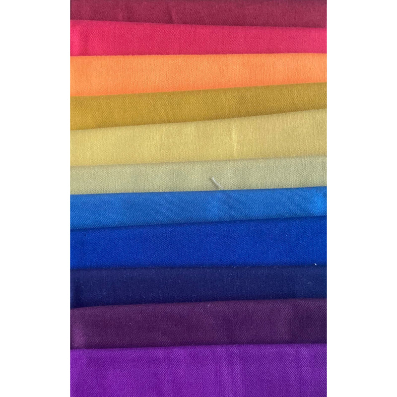 SPECIAL FAT QUARTER PACK #15 - Rainbow Solids - 10 fat quarters