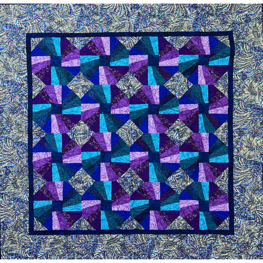 Jewel Tones Quilt - 52" x 52" square ( 130 cm square) - Completed Quilt