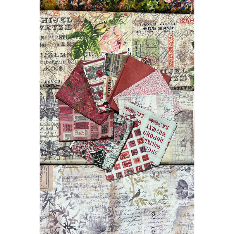 Tim Holtz - Eclectic Elements Red Palette - 10 fat quarters