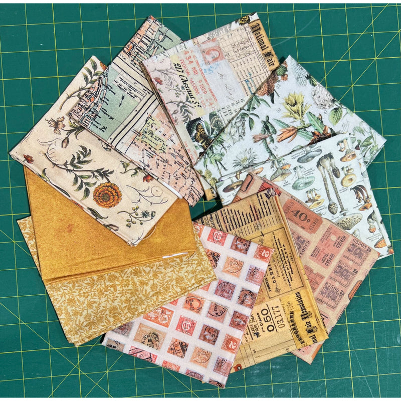 Tim Holtz - Eclectic Elements Yellow Palette - 10 fat quarters