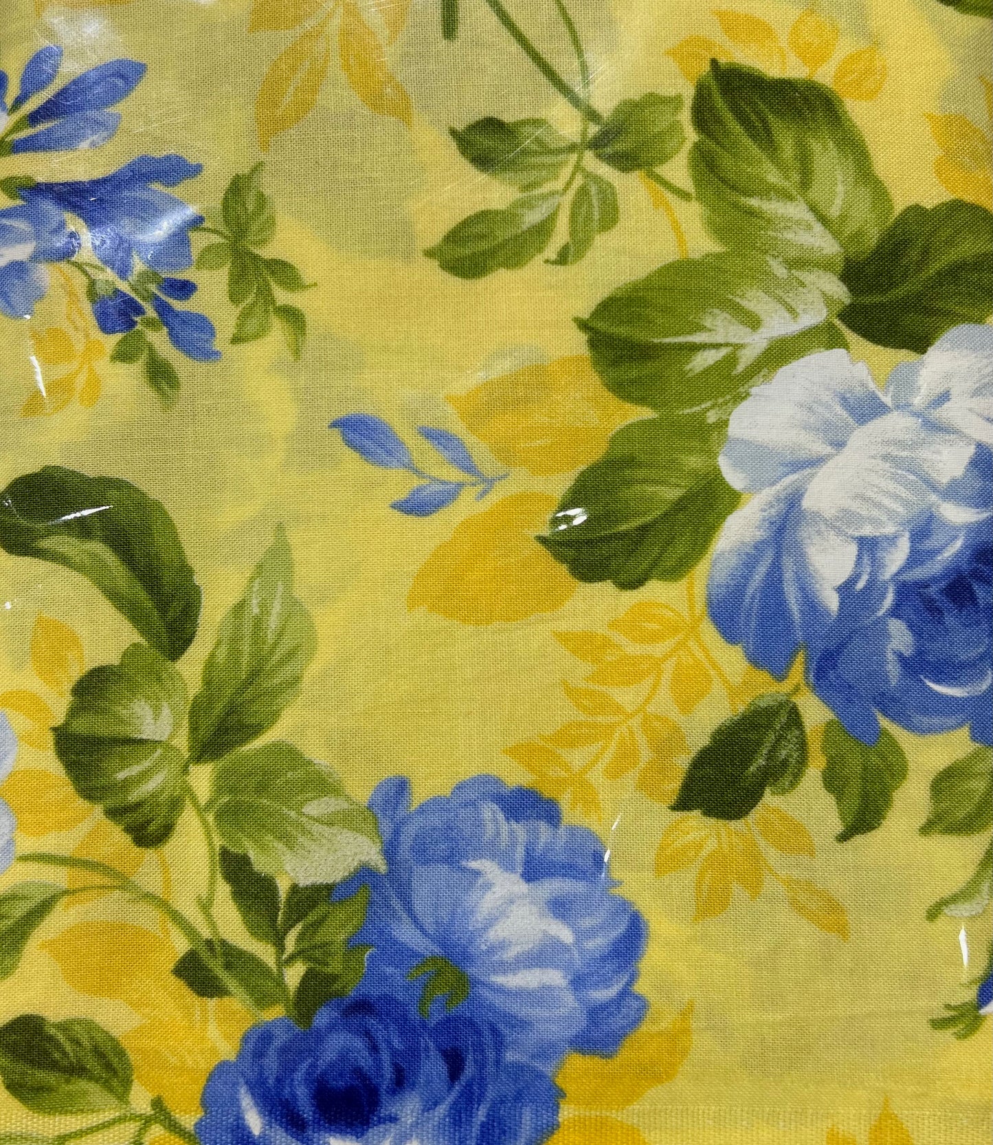 Blue Roses on Yellow - 3.8m length