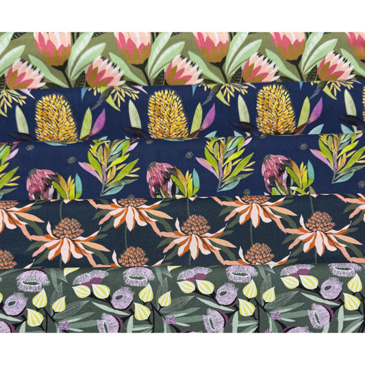 Rachelle Holowko Native Flowers - 5 Pieces each 30cm x 110cm (Equivalent to 150 cm)