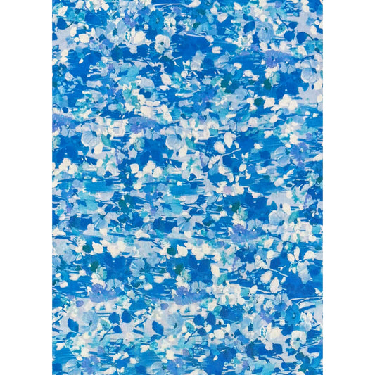 Painterly Petals Light Blue - 4.5m length