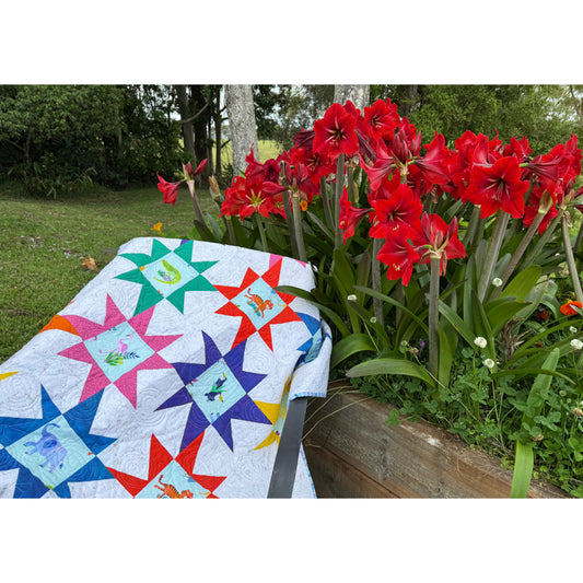 Handmade Animal Star Cot Quilt 40" x 52" (100 × 130 cm)