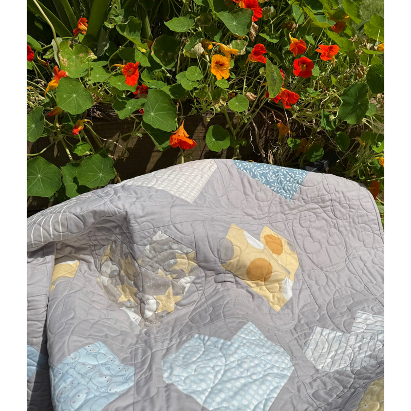 Handmade Hearts Cot Quilt  41" x 49" (104 × 124 cm)