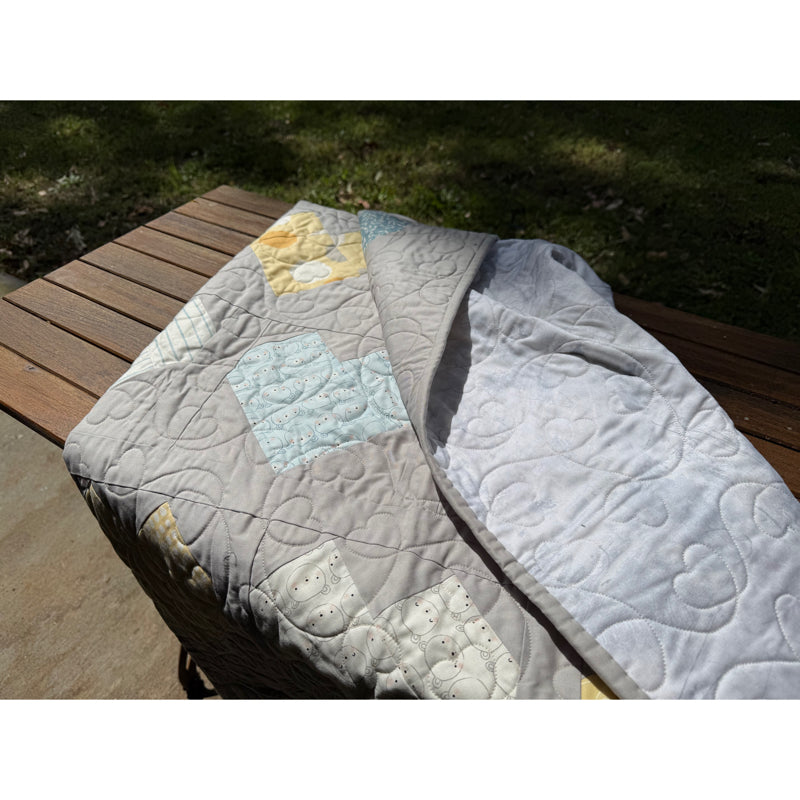 Handmade Hearts Cot Quilt  41" x 49" (104 × 124 cm)