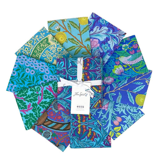 Free Spirit Fabrics - Kaffe Fassett x The Original Morris & Co. Blues - 10 Fat Quarters