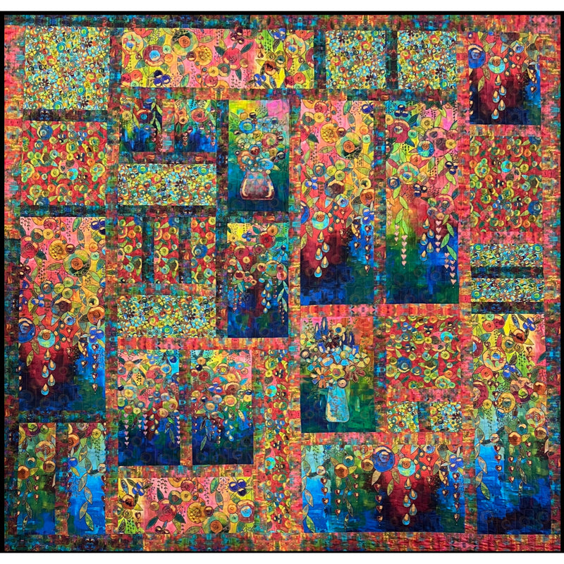 Flourish Quilt - Fabrics by Sue Penn - 92" x 90" ( 235cm x 230cm) - Completed Quilt