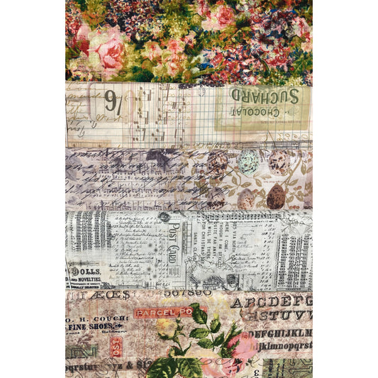 Tim Holtz - 5 Eclectic Pieces each 30cm x 55cm (Equivalent to 75 cm)