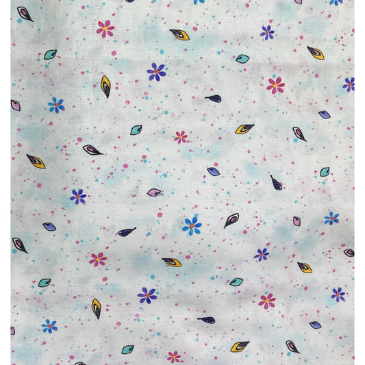 Flowers on White - 4.6m length