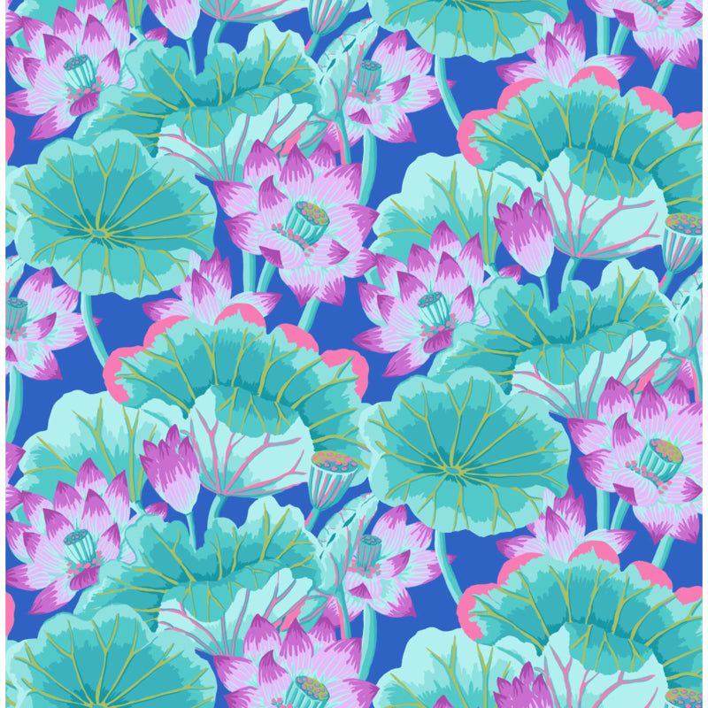 Kaffe Fassett Collective - Lake Blossoms Turquoise - PWGP093 - per 50cm length