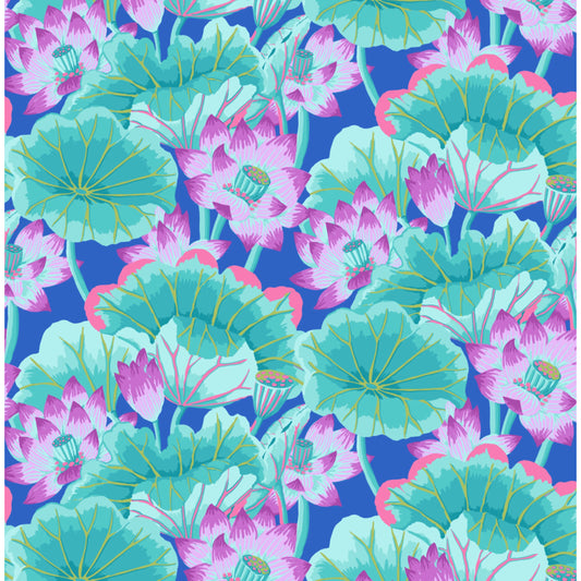Kaffe Fassett Collective - Lake Blossoms Turquoise - PWGP093 - per 50cm length