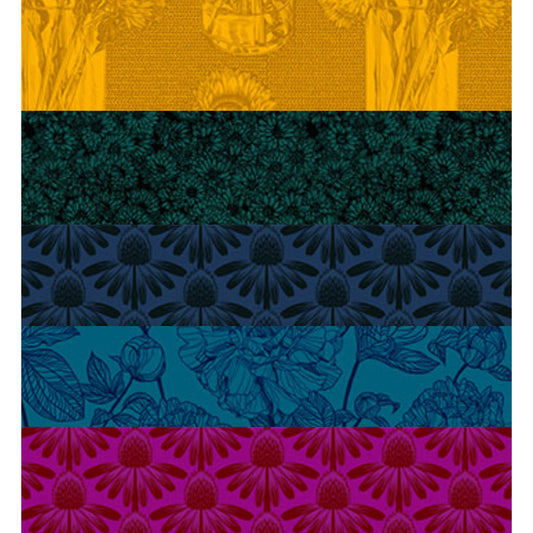 Anna Marie Textiles - Indelible - 5 Fat Quarters each 50cm x 55cm (Equivalent to 1.25m)