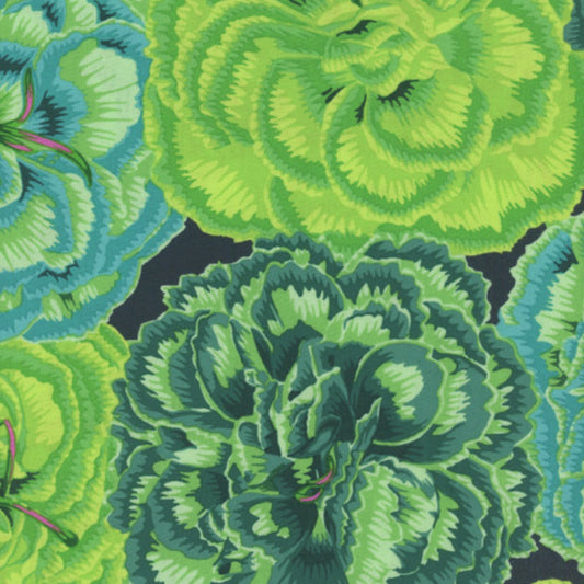 Kaffe Fassett Collective - Picotee Carnations Green - PWPJ133 - per 50cm length
