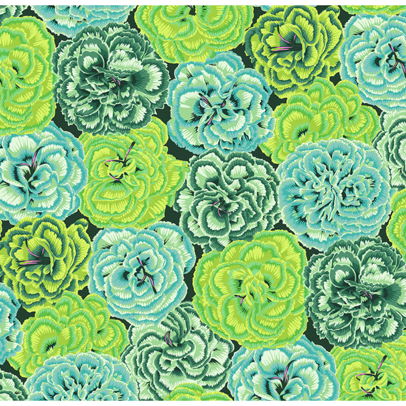 Kaffe Fassett Collective - Picotee Carnations Green - PWPJ133 - per 50cm length