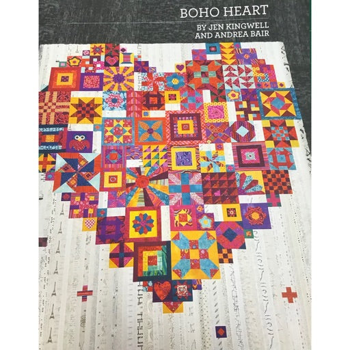 Jen Kingwell Boho Heart Quilt Pattern - 68" x 80" (175cm x 205cm)